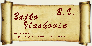 Bajko Vlašković vizit kartica